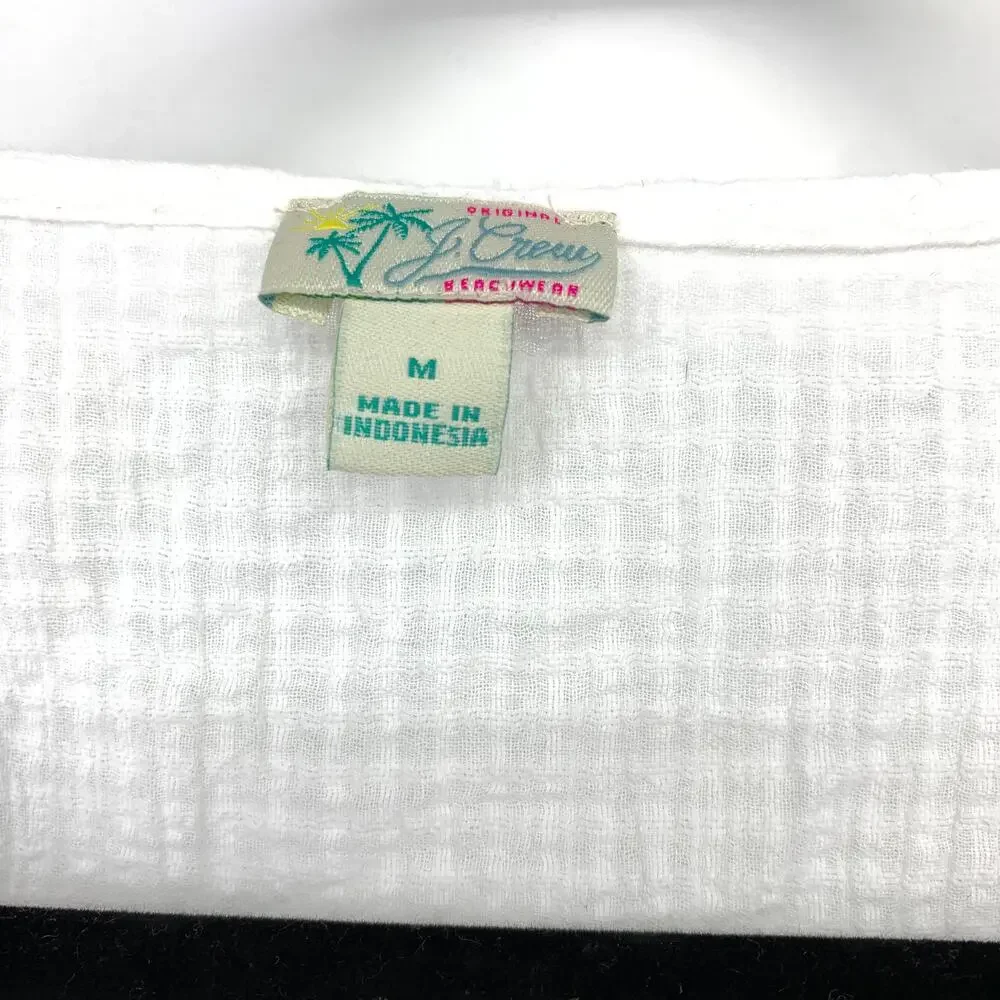 J. Crew Beachwear Swimsuit Coverup Womens Size Medium White Cotton Gauze Ruffles